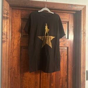 Hamilton Musical Black T-Shirt with Gold Star Graphic